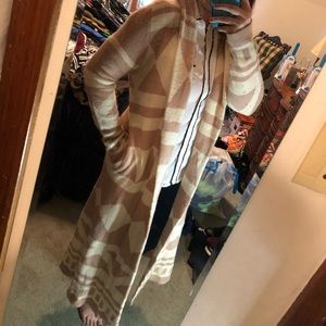 Printed longline cardigan